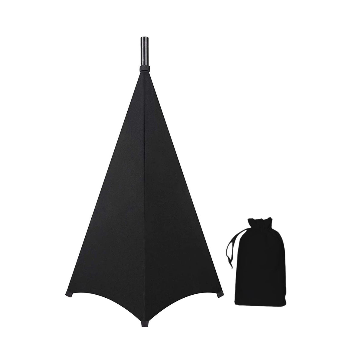 Maxbell DJ Light Speaker Stand Cover Lighting Tripod Stand Scrim for Events Weddings Black 3 Sides
