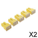 Maxbell 2x 5 Pieces Car FLF-S Standard Female Push In Cartridge Fuses 60AMP 32V Yellow