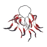 Maxbell Indian Feather Headband Braided Band Hair Accessory for Prom Holiday Cosplay Red