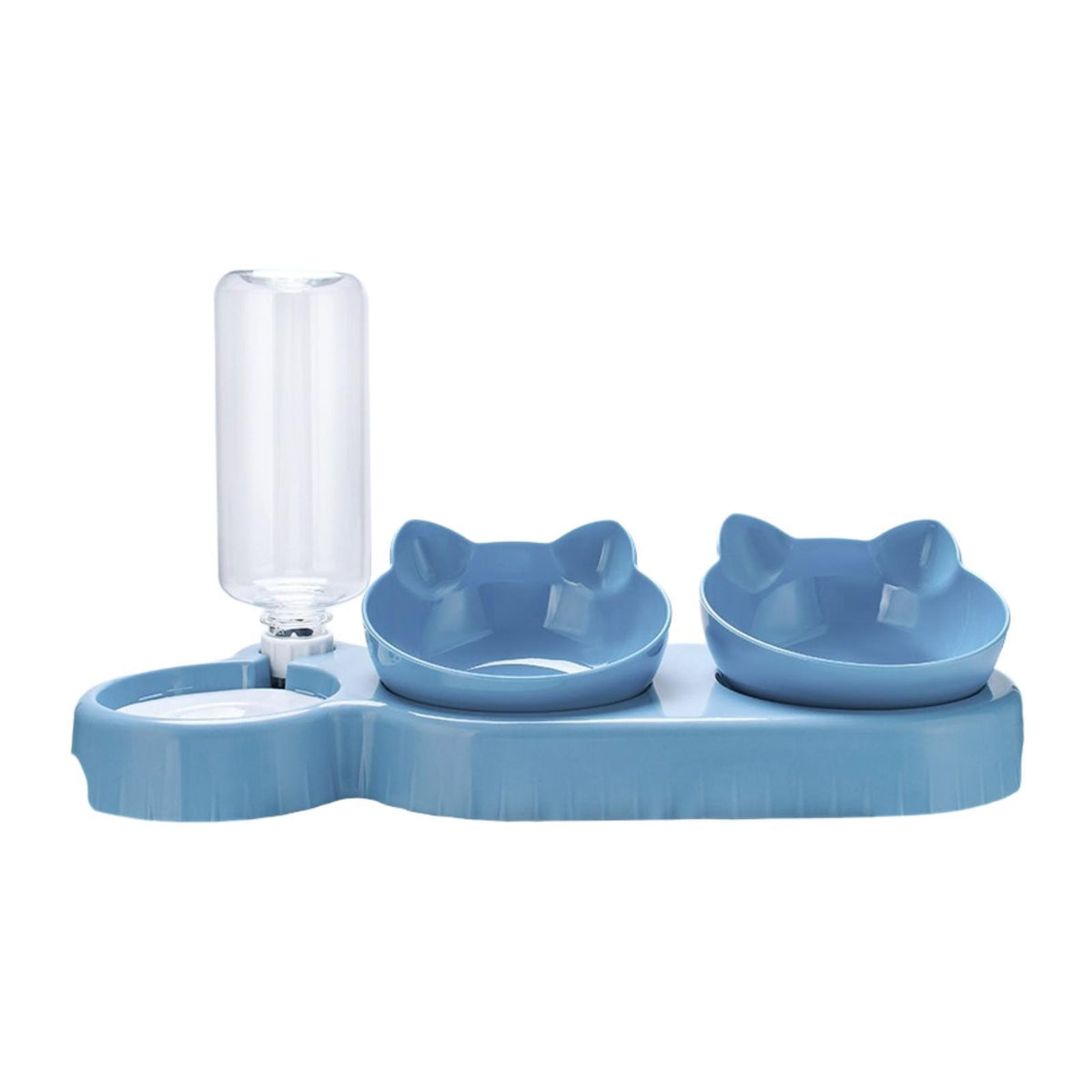 Maxbell Triple Cats Bowls Feeder Small Medium Large Cat Dog Feeding Dishes Light Blue