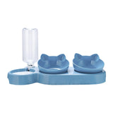 Maxbell Triple Cats Bowls Feeder Small Medium Large Cat Dog Feeding Dishes Light Blue