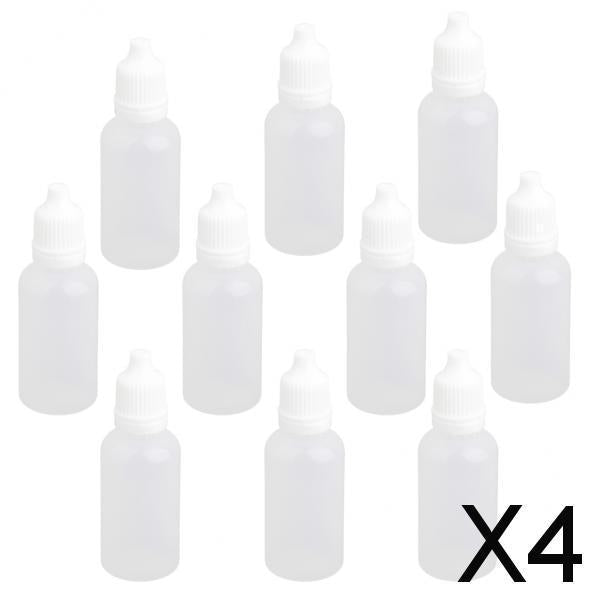 Maxbell 4x10x Empty Squeezable Dropper Bottle Screw Cap for Eye Drops Lab Liquid 20ml