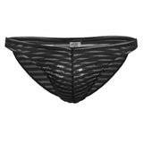 Maxbell Sexy Mens Striped Sheer Mesh Briefs Underwear Stretch Panties L Black - Aladdin Shoppers