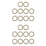 Maxbell 20 Pieces Brass Round Split Key Hold Chain Rings Keyring Loop 15mm/12mm Gift