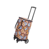 Maxbell Hand Truck Compact Sturdy Convenient Grocery Trolley for Office Moving Store and Brown Flower Bag
