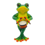 Maxbell Frog Figurine Creative Accessories Cute Decor for Living Room Dashboard Lawn Drum