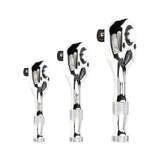 Maxbell 3Pcs Stubby Drive Ratchet Set Portable Flexible Quick Release Ratchet Wrench Print A