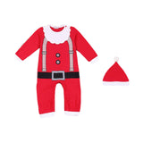 Maxbell First Christmas Baby Outfit Boy Girl with Hat Long Sleeve Newborn Clothes Red 90