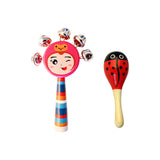 Maxbell 2x Wooden Baby Rattle Toys Musical Development Toy for Newborn Party Holiday