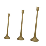 Maxbell 3x Pillar Candle Holder Elegant Candlestick Holder for Banquet Party Desktop Golden