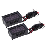 Maxbell 2x LED DC12V Digital Thermometer Mini Temperature Probe -50-110 Celsius Red