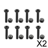 Maxbell 2xReplacement Longboard Skateboard Mounting Hardware Screws Black_35mm_8pcs