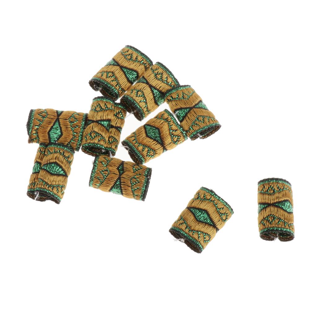 Maxbell Maxbell 10x Knitted Fabric Hair Dreadlock Beads Tubes For DIY Braids Pendants 07