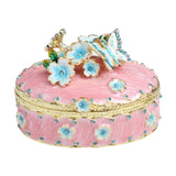 Maxbell Jewelry Box Alloy Tabletop Creative Treasure Case Decorative Box Trinket Box Pink