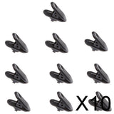 Maxbell 10x10 Pieces Lavalier Mic Earphone Headset tidy line Cable collar clip Black