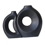 Maxbell Hollow Ceramic Vase Ceramic Flower Vase for Living Room Wedding Party Indoor Black