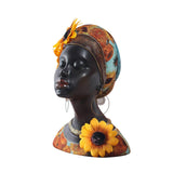 Maxbell African Woman Statue Female Art Sculpture for Desktop Restaurant Centerpiece