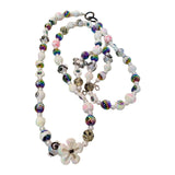 Maxbell Beaded Phone Charms Strap Phone Charm Chain for Birthday Gift Backpack Women White