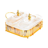 Dried Fruit Dish Condiment Tray Snack Serving Bowls for Parties Dessert Home 2 Grid Clear