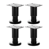 Maxbell 4Pcs Adjustable Height Furniture Support Legs Practical for Bed Sofa Dresser Black 12 to 18cm