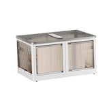 Maxbell Camping Storage Box Foldable Outdoor Bin for Picnic Home Sorting Living Room Clear Lid XXXL