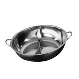Maxbell Stainless Steel Hot Pot with Divider Double Flavor for Restaurant Home Party M