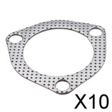 Maxbell 10x Car Triangle 3 Bolt High Temperature Exhaust Gasket Flange 2.5 inch