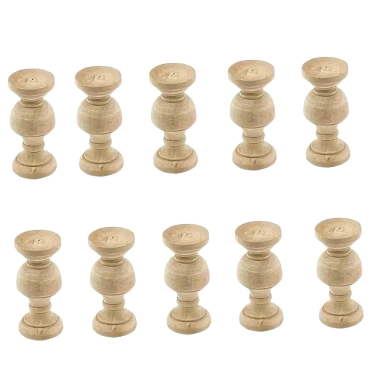 Maxbell 10x Wood Finials Unfinished Rustic DIY Craft for Indoor Use Bed Post Finials