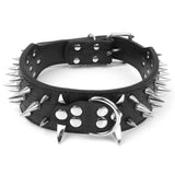 Maxbell Maxbell 5 Holes Adjustable PU Leather Spikes Cool Design Dog Collar Pet Supplies Black L