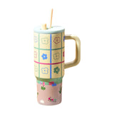 Maxbell Tumbler with Handle Reusable and Straw Leakproof 710ml for Car Office Coffee D