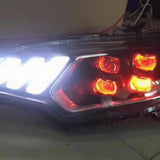 light-emitting diode Headlight Assembly, Compatible with design s 2014-2018, Flowing Turn marker, DRL Mustang Red Eye 1pc