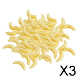 Maxbell 3x100 Pieces/Set Fishing Soft Grub Worm Bread Bug Maggots Lures Baits Beige