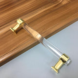 Acrylic Door Pull Knob Drawer Cabinet Cupboard Handle Hardware Gold 150mm