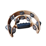 Maxbell Double Row Tambourine Half Moon Favors Hand Bell for Party Concert Beginners