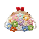 Maxbell Crochet Bag Casual Flowers Knitted Phone Wallet Purse Trendy Crossbody Purse White
