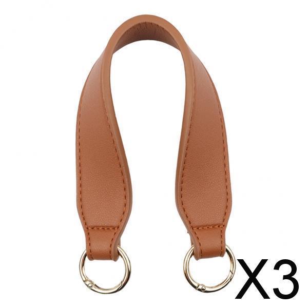 Maxbell 3xPU Leather Bag Strap Replacement Detachable Tote Handbag Handle Belt Borwn