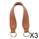 Maxbell 3xPU Leather Bag Strap Replacement Detachable Tote Handbag Handle Belt Borwn