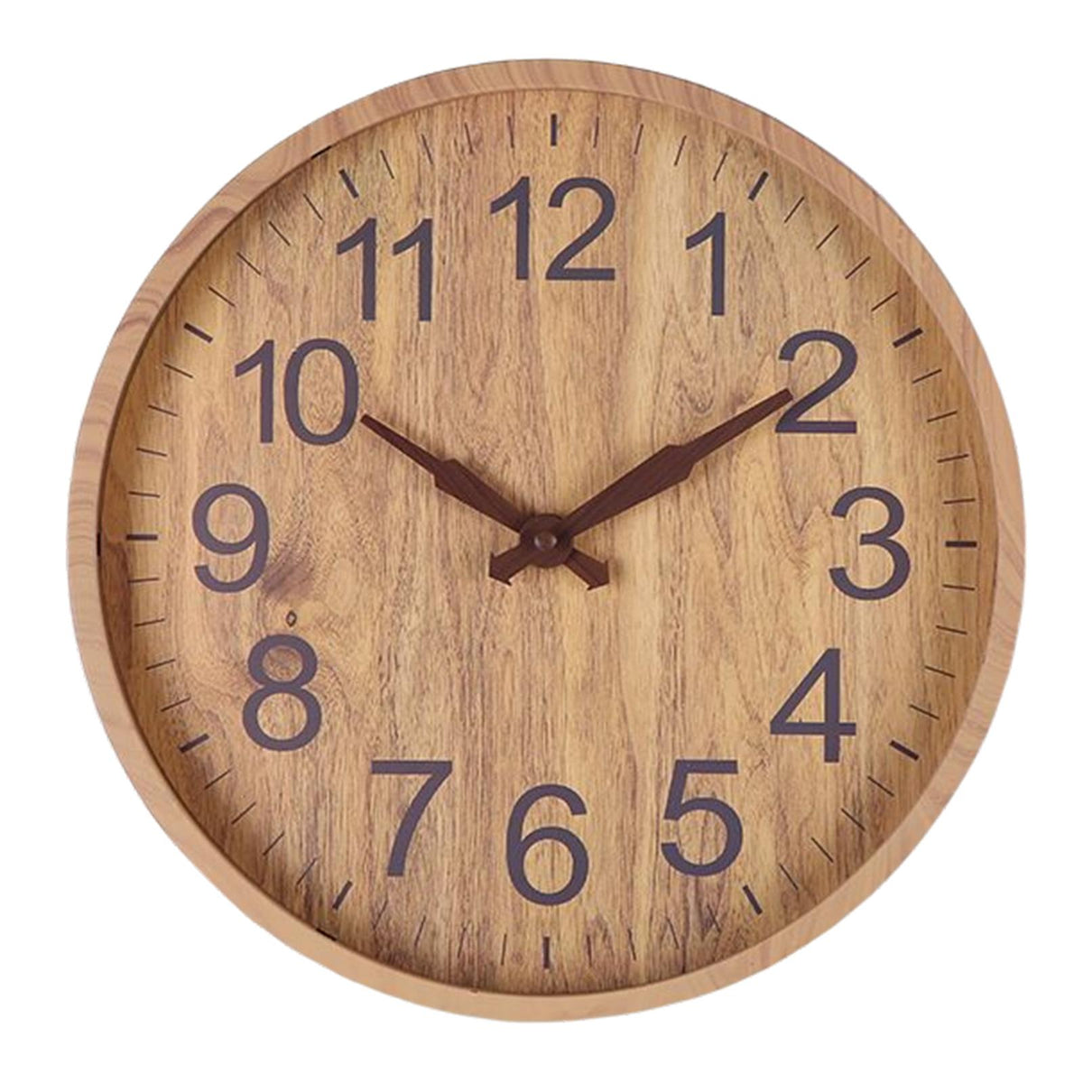 Maxbell Maxbell 12in Wall Clock Battery Powered Clocks Home Dinner Decoration Natural Wood