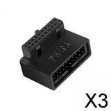 Maxbell 3xUSB 3.0 19 20 Pin Male to Female Extension for Desktop Computer Notebook B