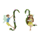 Maxbell 2 Pieces Fairy Flower Pot Huggers Potted Pendant Miniature Fairies Figurines