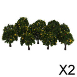 Maxbell 2x20pcs Model Train Green Fruit Trees Garden Street Layout Scale 1/300 4CM