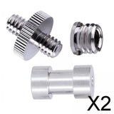 Maxbell 2x1/4 to 3/8 Screw Adapter Camera Mount Metal for Ballhead Shoulder Rig Camera