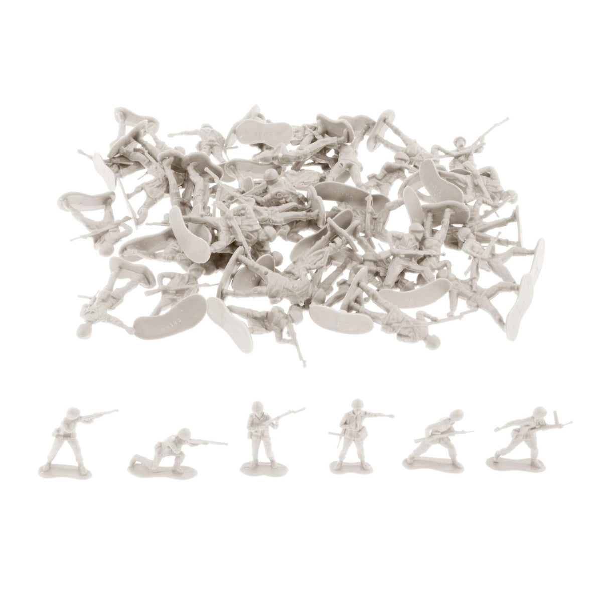 Maxbell 50x 1:35 Scale Soldier Models for Dollhouse Decor Miniature Scene Sand Table White