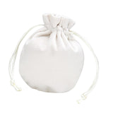 Maxbell Drawstring Bag Velvet Gift Bag Rings Jewelry Pouch Beige 9.5x11.5cm