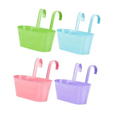 Maxbell 4x Hanging Flower Pots Bucket Plant Pots for Courtyard Indoor Outdoor Garden Style A