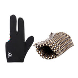 Maxbell 3 Finger Pool Shooters Billiard Glove + Cloth Cue Shaft Burnisher Polisher NEW