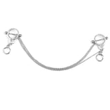 Maxbell 14G Stainless Steel Crystal Rhinestone Nipple Ring Chain Body Piercing