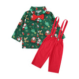 Maxbell Boys Suit Set with Bow Tie Shirt Christmas Outfits for Kids Children Cosplay Long Sleeve Clip M