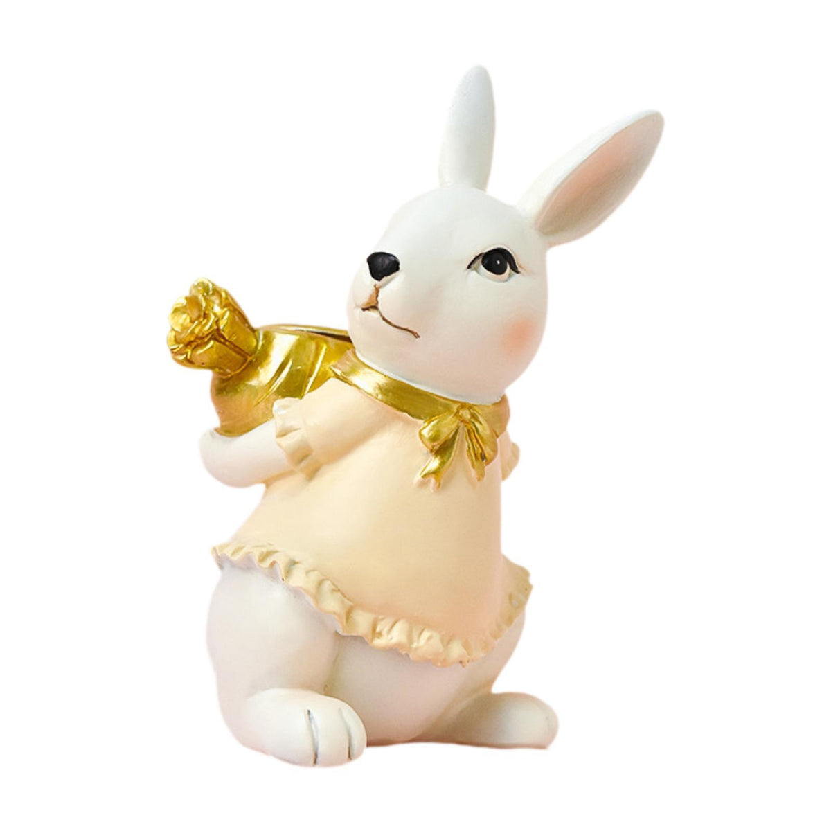 Maxbell Easter Rabbit Figurine Candle Holder Decorative Multifunctional Candle Stand Female