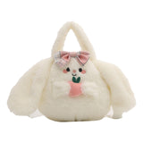 Maxbell Plush Crossbody Bag Plush Bag for Women Girl Comfortable Casual Shoulder Bag White